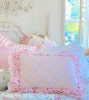 RACHEL ASHWELL SHABBY CHIC FRENCH RUFFLE COTTAGE PINK ROSES PILLOW SHAMS